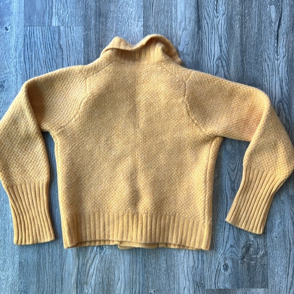 Johnstons of Elgin Cardigan Orange Cashmere Textured Collared Sweater Size Small - Picture 9 of 12